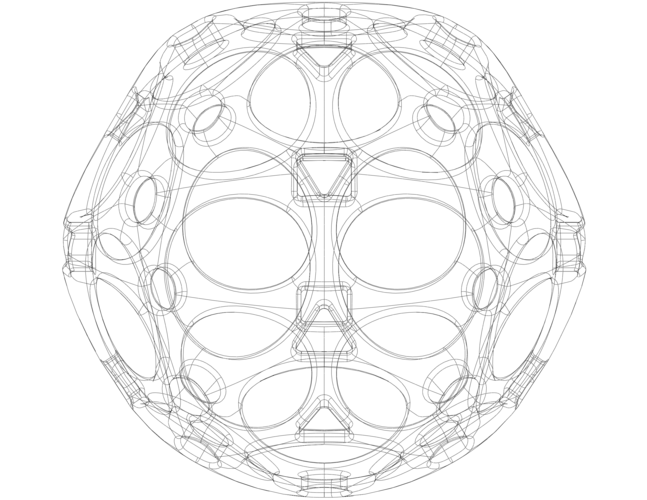 Wireframe Shape Geometric Holes Pattern Ball 3D Print 543425