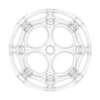 Wireframe Shape Geometric Holes Pattern Ball - Thumbnail 10
