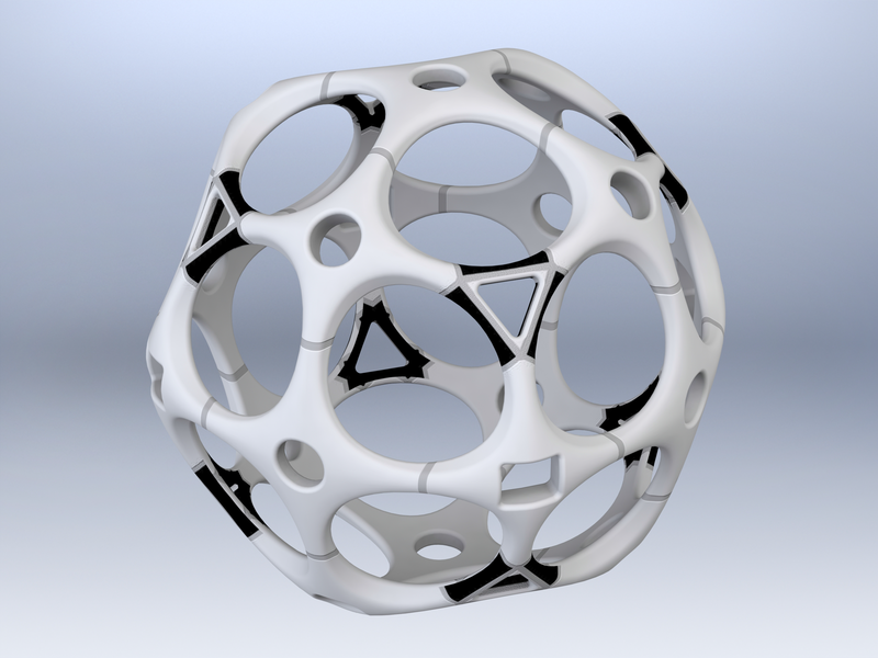 Wireframe Shape Geometric Holes Pattern Ball