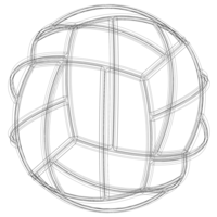 Wireframe Shape Geometric Volley Ball - Thumbnail 1