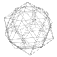 Wireframe Shape Compound of Dodecahedron and Icosahedron - Thumbnail 3
