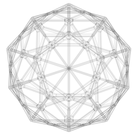 Wireframe Shape Compound of Dodecahedron and Icosahedron - Thumbnail 7