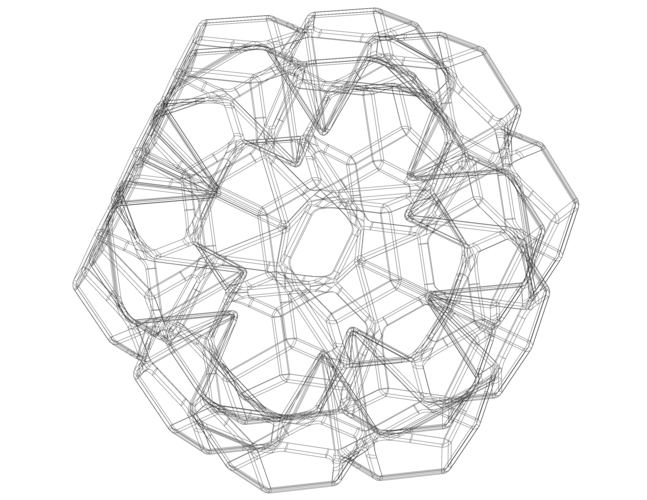 Wireframe Shape Penta Flake Dodecahedron 3D Print 543473