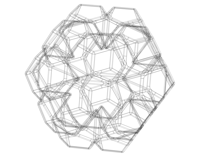 Wireframe Shape Penta Flake Dodecahedron 3D Print 543474