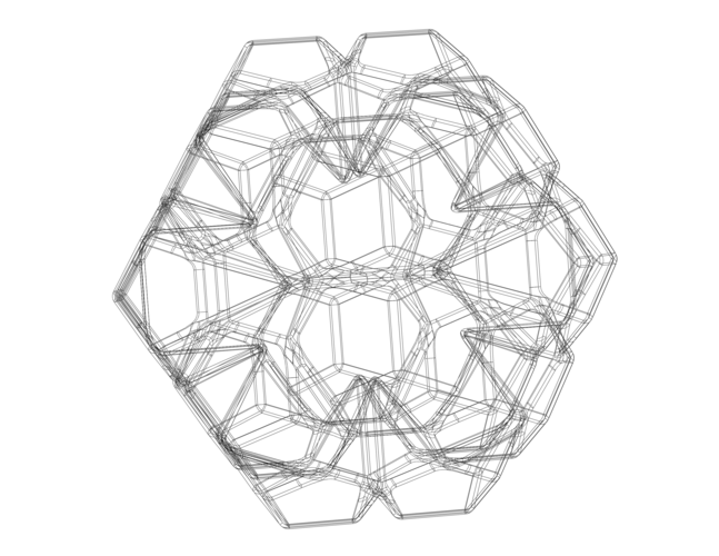 Wireframe Shape Penta Flake Dodecahedron 3D Print 543475