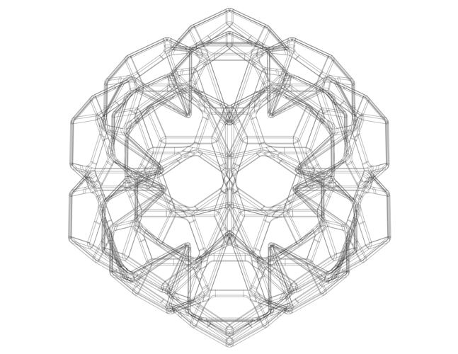 Wireframe Shape Penta Flake Dodecahedron 3D Print 543477