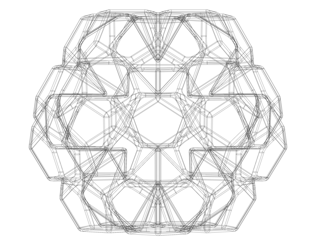 Wireframe Shape Penta Flake Dodecahedron 3D Print 543478