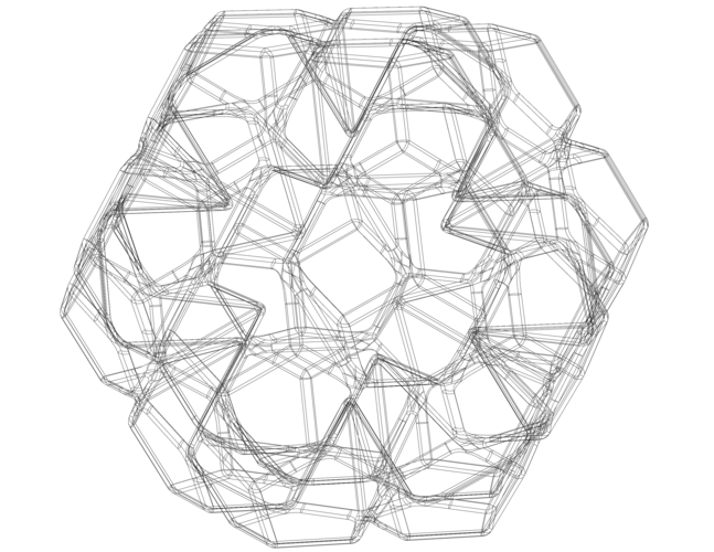 Wireframe Shape Penta Flake Dodecahedron 3D Print 543479