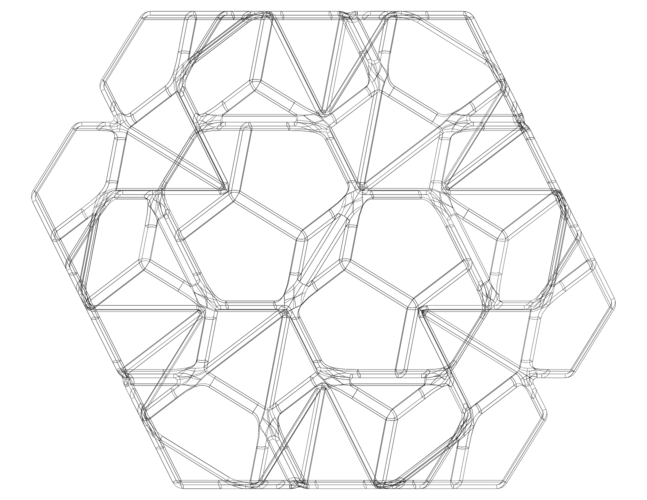 Wireframe Shape Penta Flake Dodecahedron 3D Print 543480