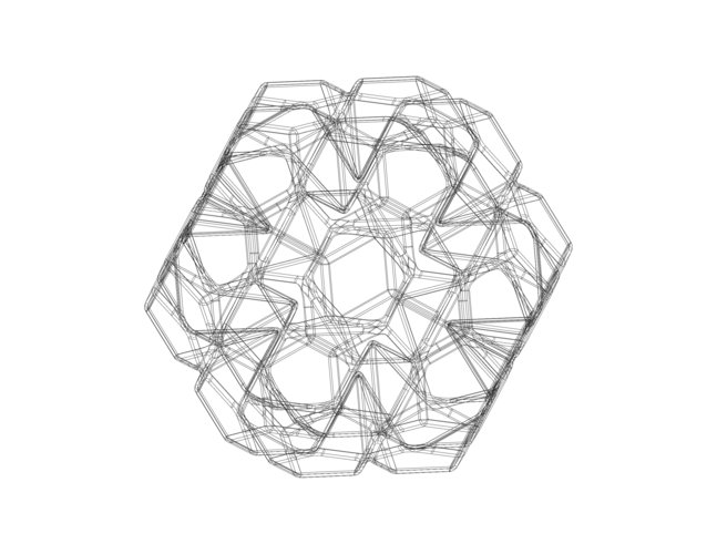 Wireframe Shape Penta Flake Dodecahedron 3D Print 543481