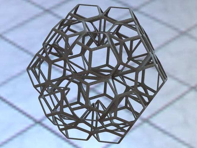 Wireframe Shape Penta Flake Dodecahedron 3D Print 543483