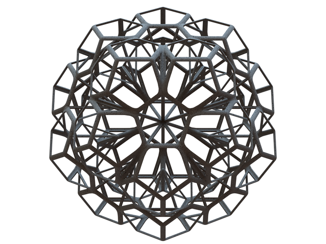 Wireframe Shape Penta Flake Dodecahedron 3D Print 543485