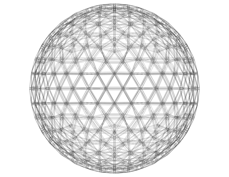 Wireframe Shape Frequency Geodesic Sphere - Pinshape