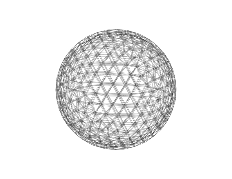 Wireframe Shape Frequency Geodesic Sphere - Pinshape