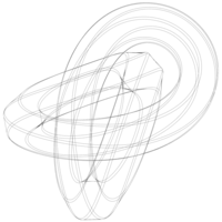 Wireframe Shape Hexagonal Trefoil Knot - Thumbnail 4