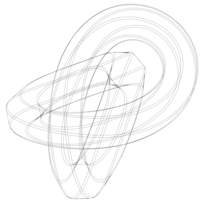 Wireframe Shape Hexagonal Trefoil Knot - Thumbnail 8