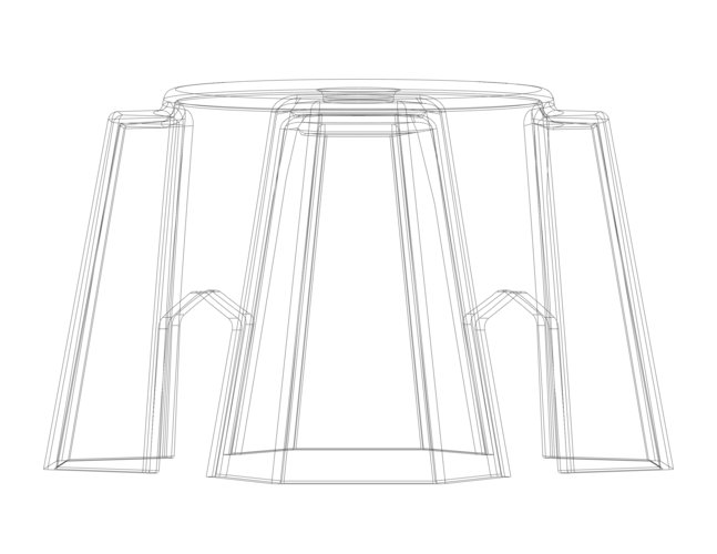 Plastic Stool Small Bench 3D Print 543646