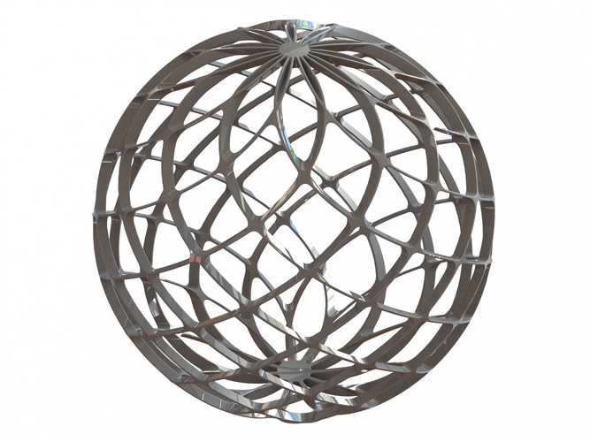 Wireframe Shape Geo Complex Twisted Sphere 3D Print 543691