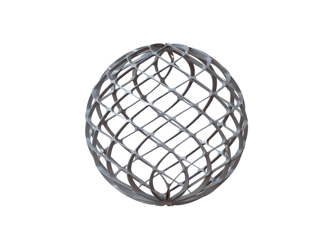 Wireframe Shape Geo Complex Twisted Sphere 3D Print 543692