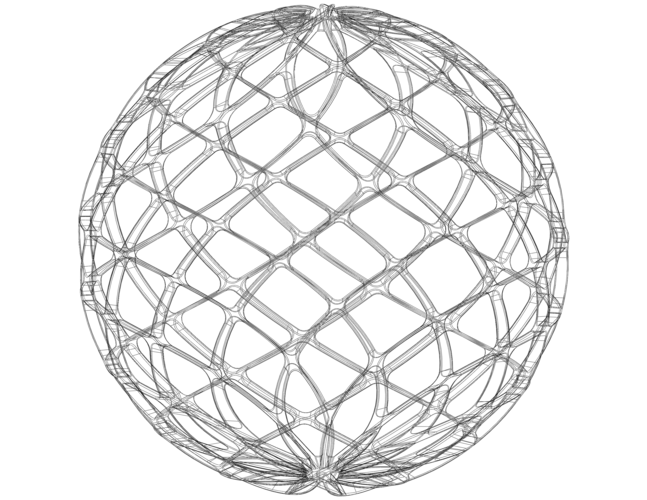 Wireframe Shape Geo Complex Twisted Sphere 3D Print 543694