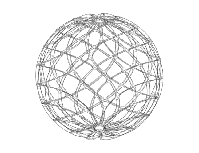 Wireframe Shape Geo Complex Twisted Sphere 3D Print 543696