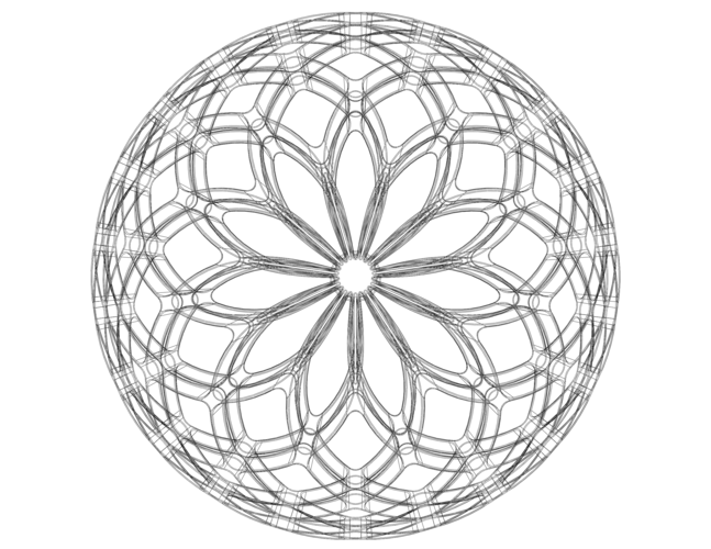 Wireframe Shape Geo Complex Twisted Sphere 3D Print 543697