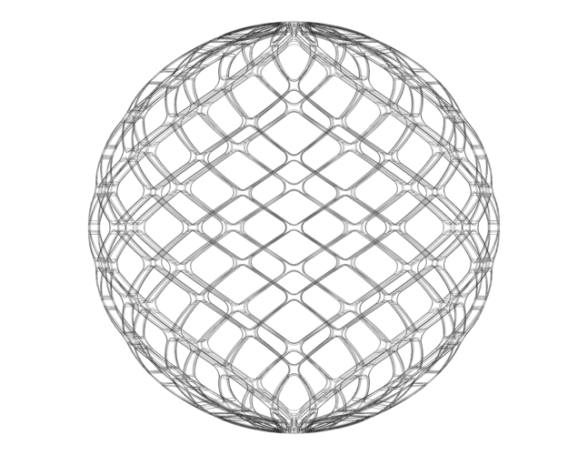 Wireframe Shape Geo Complex Twisted Sphere 3D Print 543699