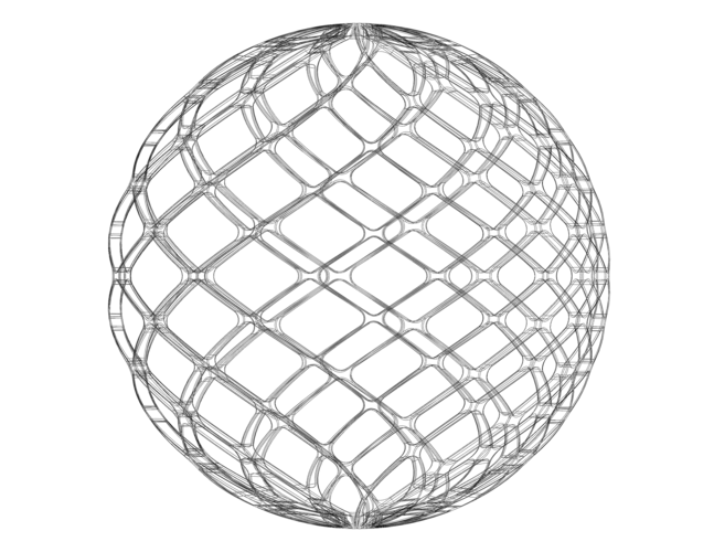 Wireframe Shape Geo Complex Twisted Sphere 3D Print 543700