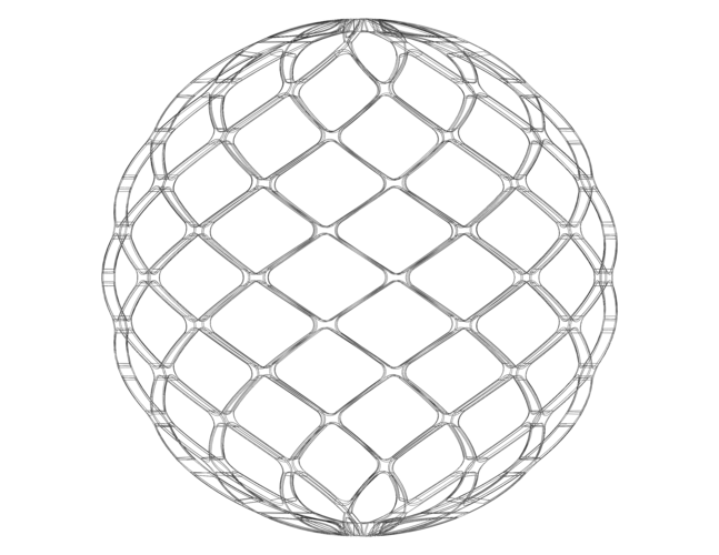 Wireframe Shape Geo Complex Twisted Sphere 3D Print 543701