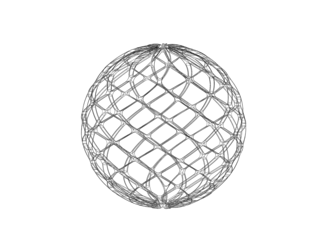 Wireframe Shape Geo Complex Twisted Sphere 3D Print 543702