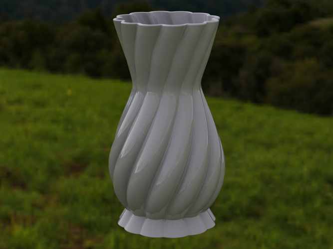 White Plastic Decorative Vase 3D Print 543704