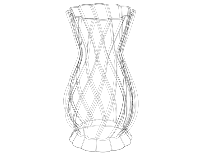 White Plastic Decorative Vase 3D Print 543707