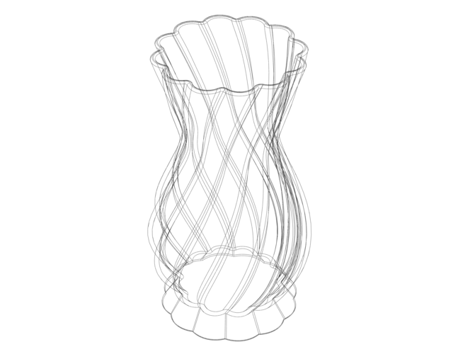 White Plastic Decorative Vase 3D Print 543708