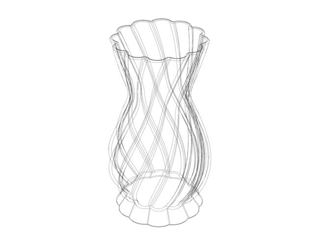 White Plastic Decorative Vase 3D Print 543709