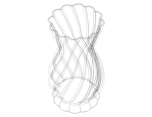 White Plastic Decorative Vase 3D Print 543711