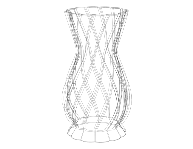 White Plastic Decorative Vase 3D Print 543713