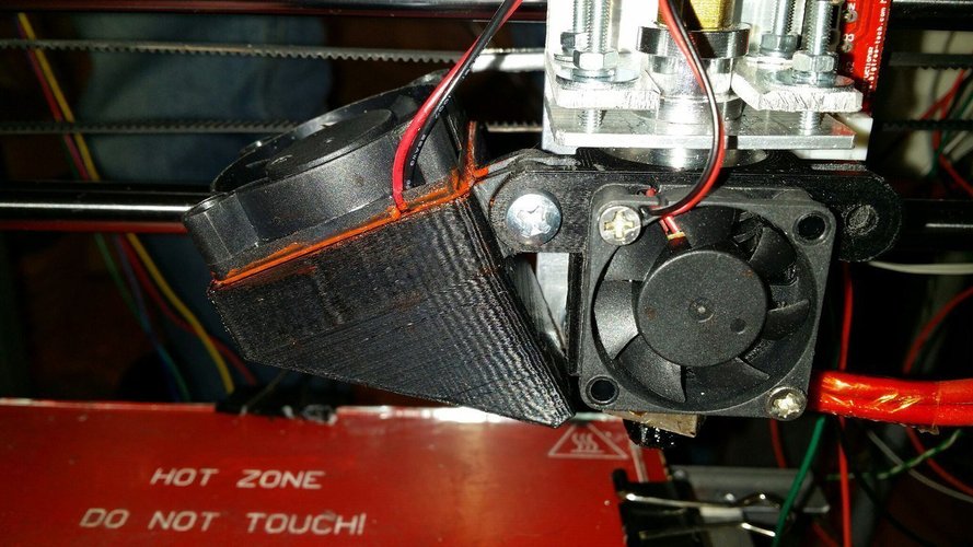 E3D v5 cooler and filament cooler with blowing angle ajustment 3D Print 54384