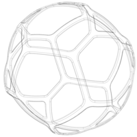 Wireframe Shape Geometric Simple Ball - Thumbnail 3