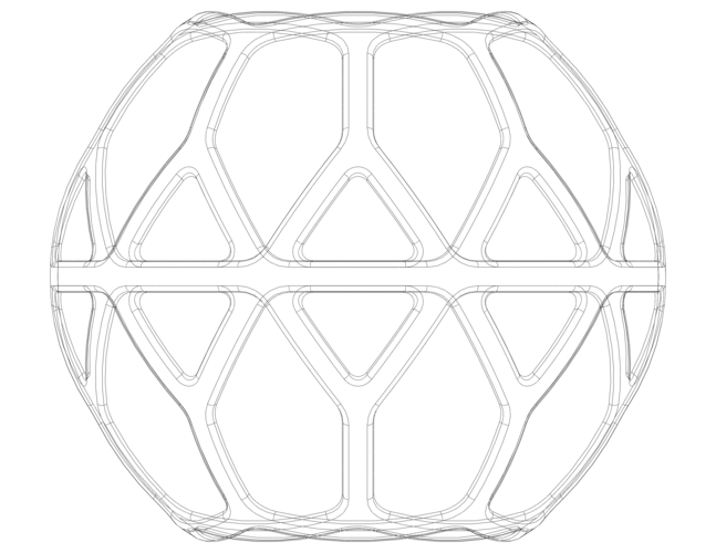 Wireframe Shape Geometric Simple Ball 3D Print 543859