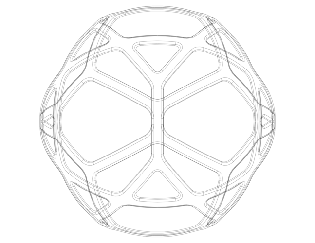 Wireframe Shape Geometric Simple Ball 3D Print 543865