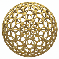 Wireframe Shape Geometric Leaf Pattern Ball - Thumbnail 2