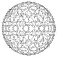 Wireframe Shape Geometric Leaf Pattern Ball - Thumbnail 10
