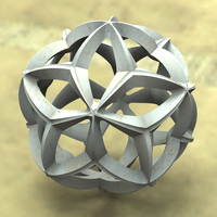 Wireframe Shape Geometric Leaf Ball - Thumbnail 1
