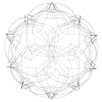 Wireframe Shape Geometric Leaf Ball - Thumbnail 3