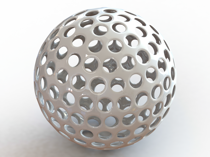 Wireframe Shape Geometric Golf Ball 3D Print 543902