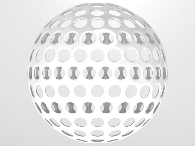 Wireframe Shape Geometric Golf Ball 3D Print 543903