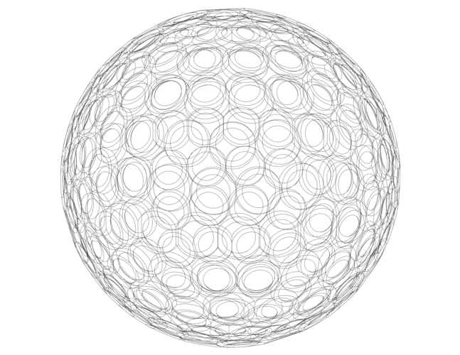 Wireframe Shape Geometric Golf Ball 3D Print 543904