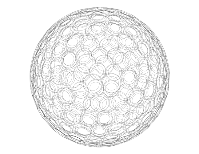 Wireframe Shape Geometric Golf Ball 3D Print 543905