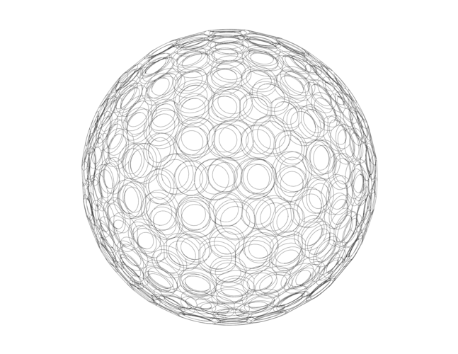 Wireframe Shape Geometric Golf Ball 3D Print 543906