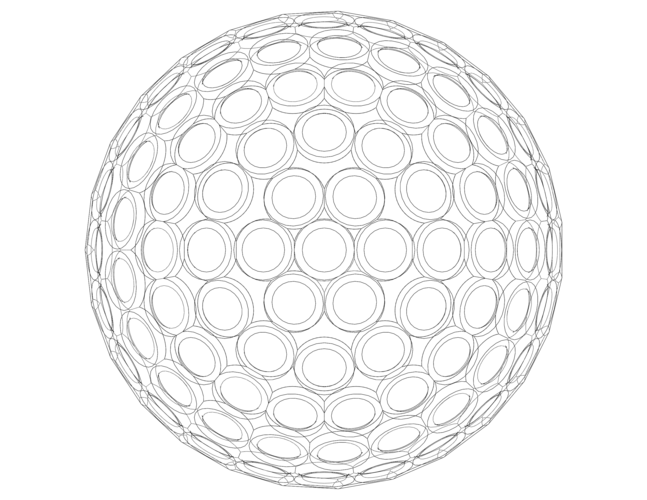 Wireframe Shape Geometric Golf Ball 3D Print 543907